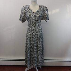 Vintage E. D Michaels Blue Floral Dress